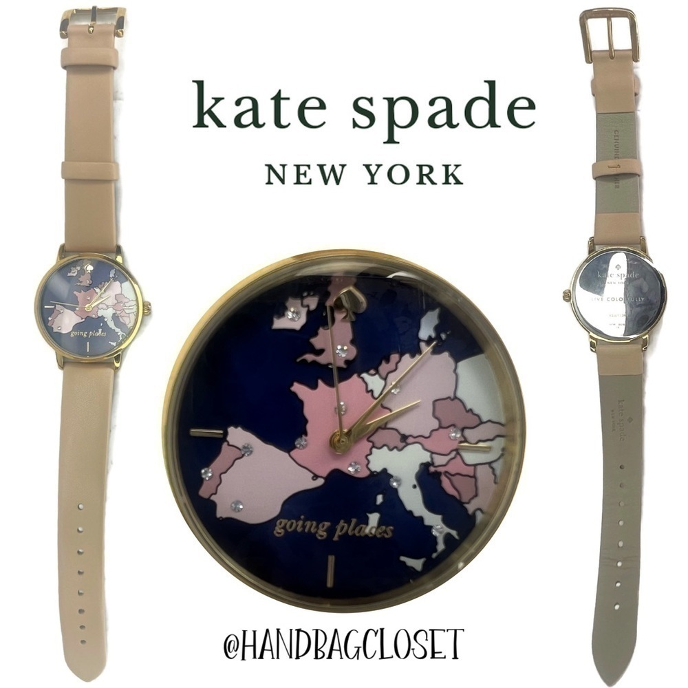 Kate Spade Going Places Map Watch Leather with Box NWT - Picture 5 of 17